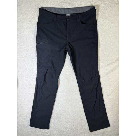 Eddie Bauer Rainier Pants Mens 36x34 Black Nylon Stretch Outdoor Trail Hiking - Picture 1 of 16